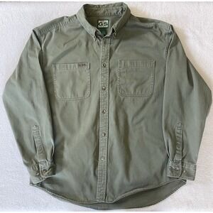 Gander Mountain Guide Series Mens Large Army Green Twill Button Down Shirt Gorp